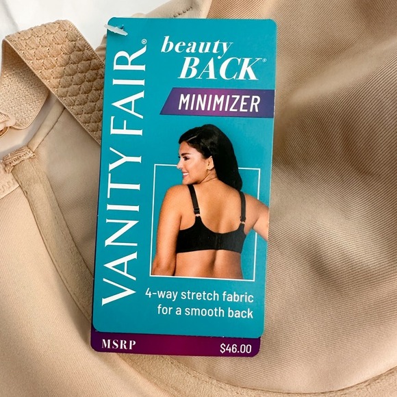 Vanity Fair Beauty Back Minimizer Tan Nude Bra NWT Size 34G - Picture 6 of 7